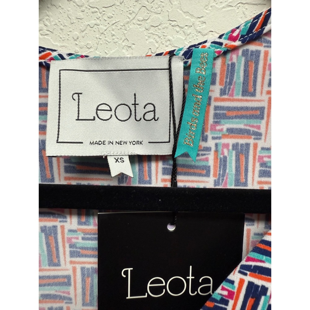 Leota New York XS Geometric Print Short Sleeve Sheath‎ Dress